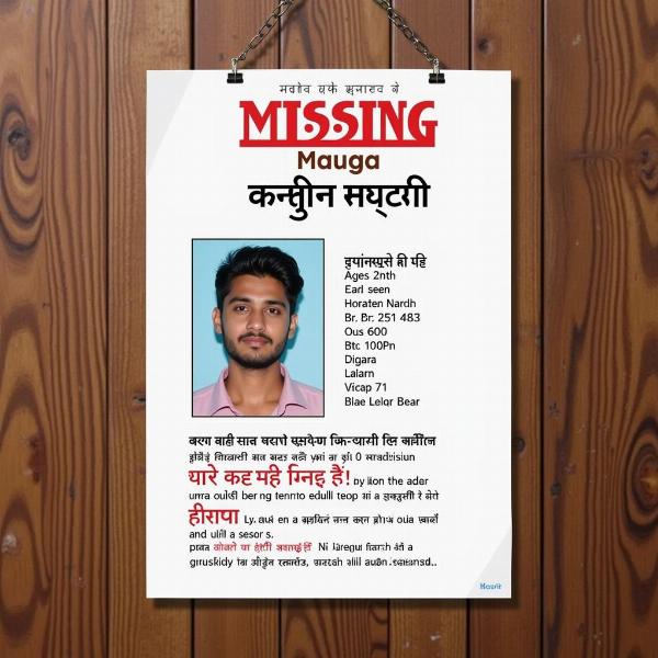 Missing Person Poster in Hindi