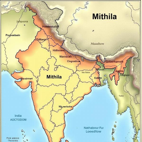 Map of Ancient Mithila Kingdom