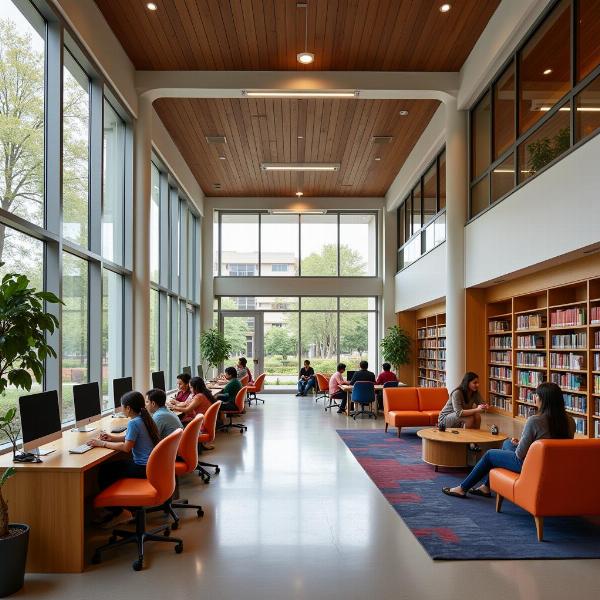 Modern Library Interior in India