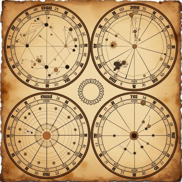 Image depicting astrological charts and symbols