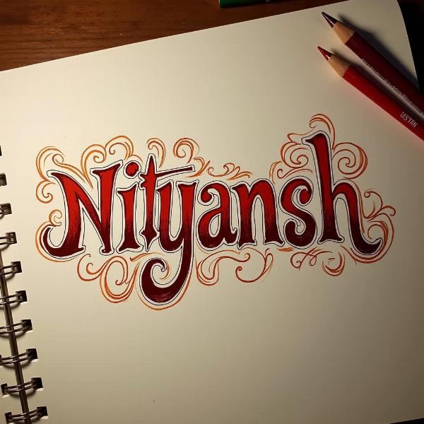 Artistic Calligraphy of the Name Nityansh