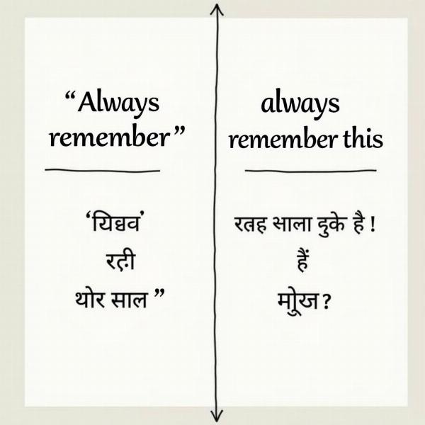 Nuance in Hindi Translation of "Always Remember This"