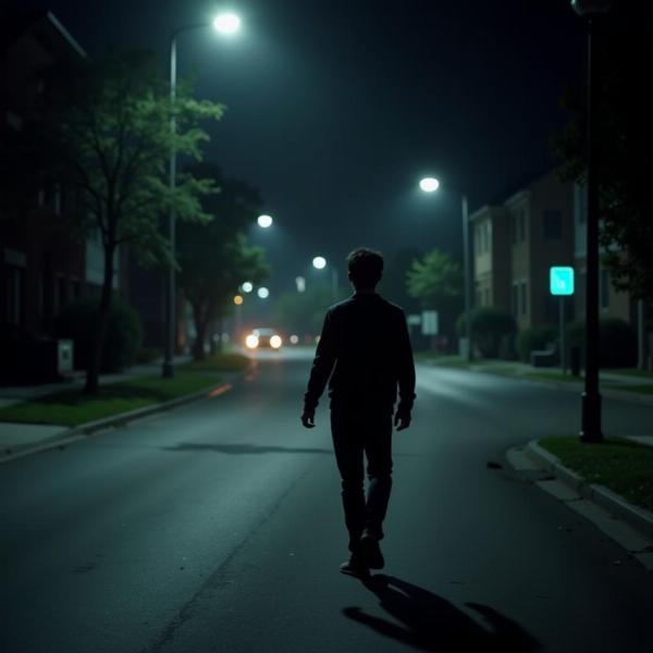 Person struggling to see at night