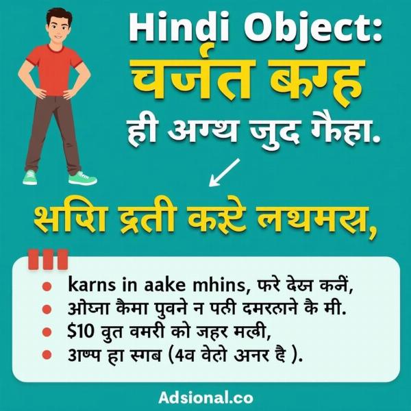 Objective Case Example in Hindi