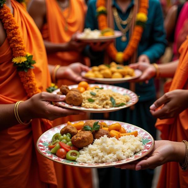 Offering Food to Brahmins during Barsi