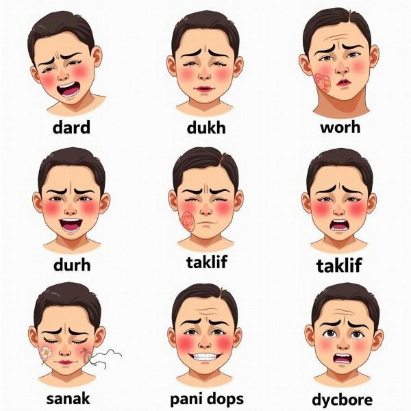 Facial Expressions Showing Pain in Hindi