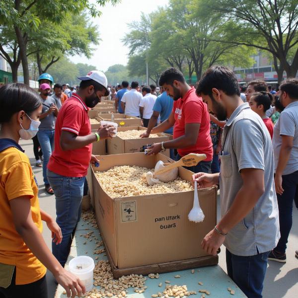 Volunteers helping their community