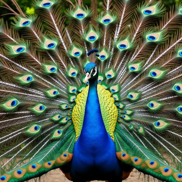 Peacock Displaying Feathers