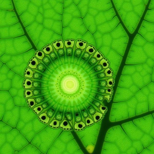 Microscopic View of Stomata on Plant Leaf