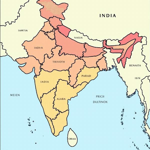 Map of Princely States in India