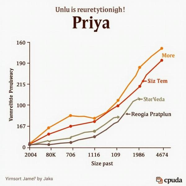 Graph showing the popularity of the name Priya in India