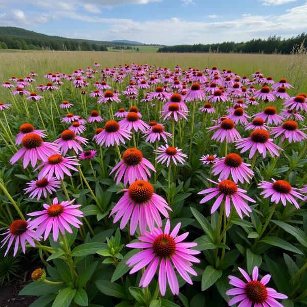 Purple Coneflowers in a Field