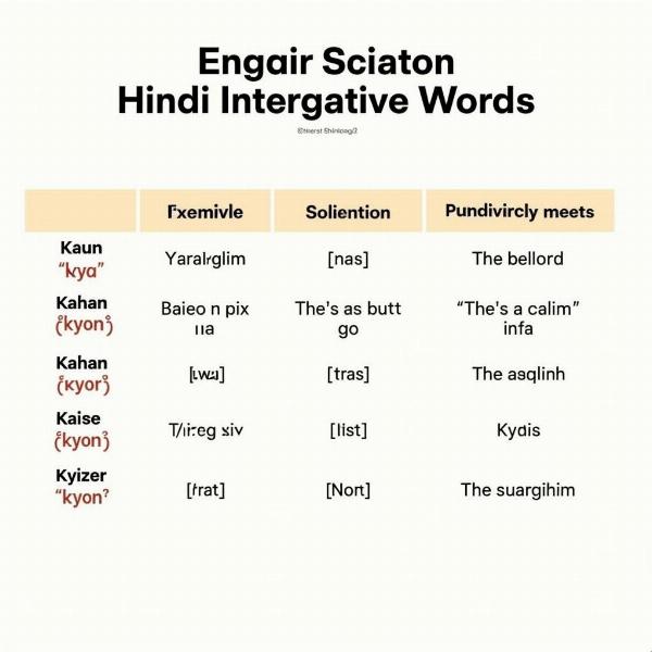 Hindi Interrogative Words