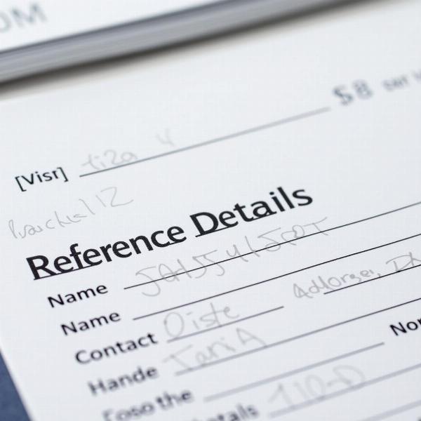 Reference Details on a Visa Application