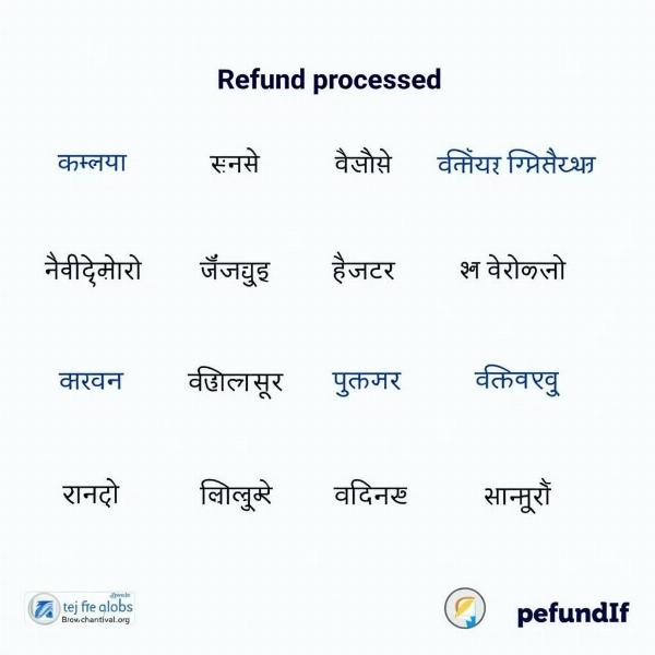 Refund Processed in Different Indian Languages