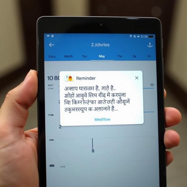 Setting a reminder on a calendar in Hindi