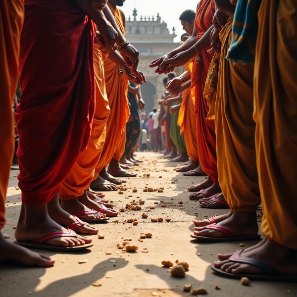 Removing Chappals Before Entering a Temple