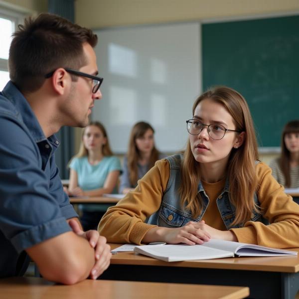 Illustration of a teacher reprimanding a student