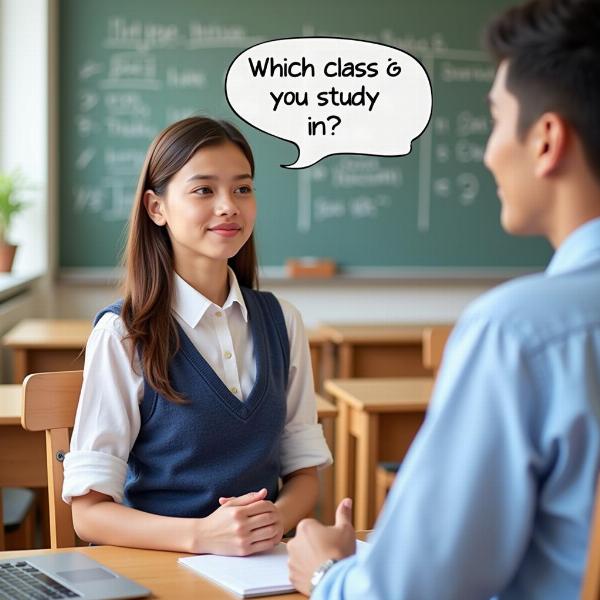 Student responding about their class