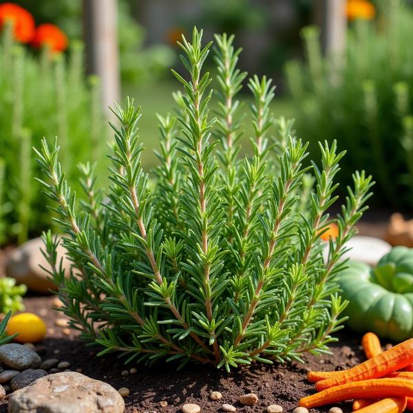 Rosemary plant growing in an Indian garden