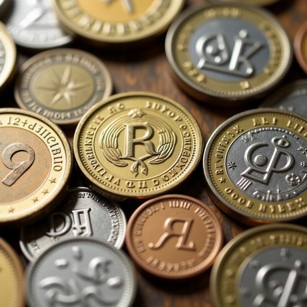 Ruble Symbol and Coins