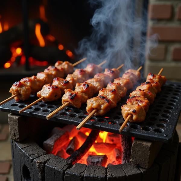 Seekh Kebab on a Grill