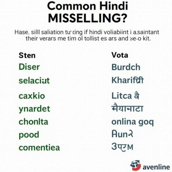 Hindi Misspellings