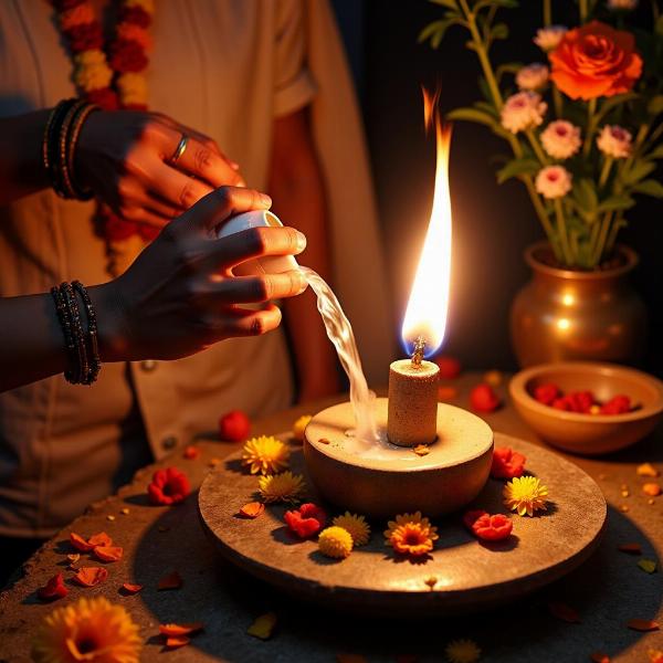 Worshiping the Shivling