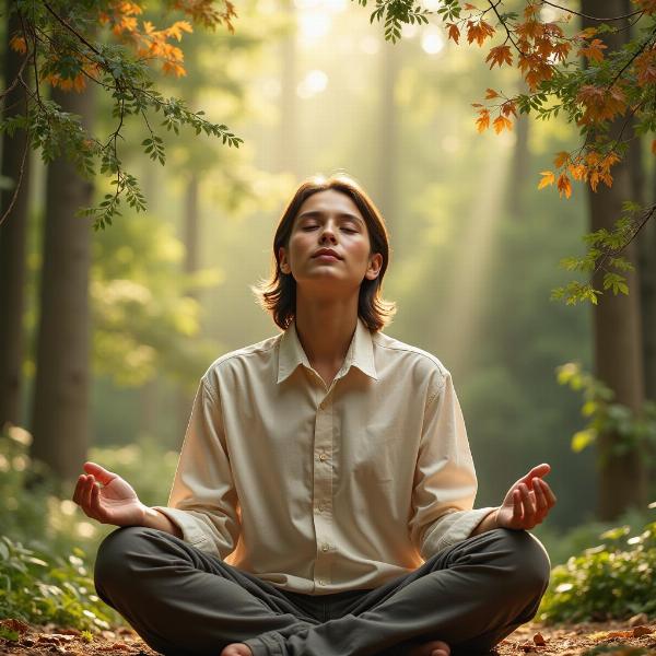 A person meditating