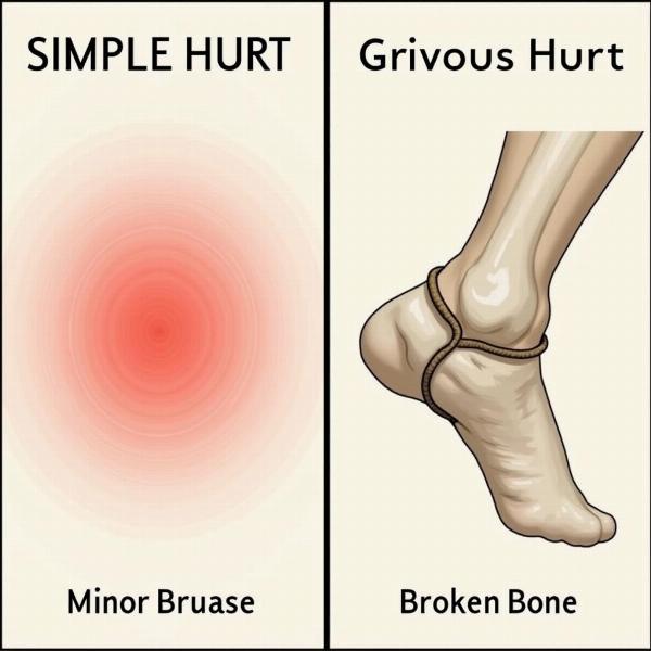 Comparison of Simple and Grievous Hurt