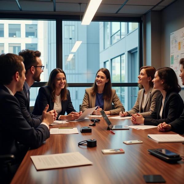 A business team working together on a project