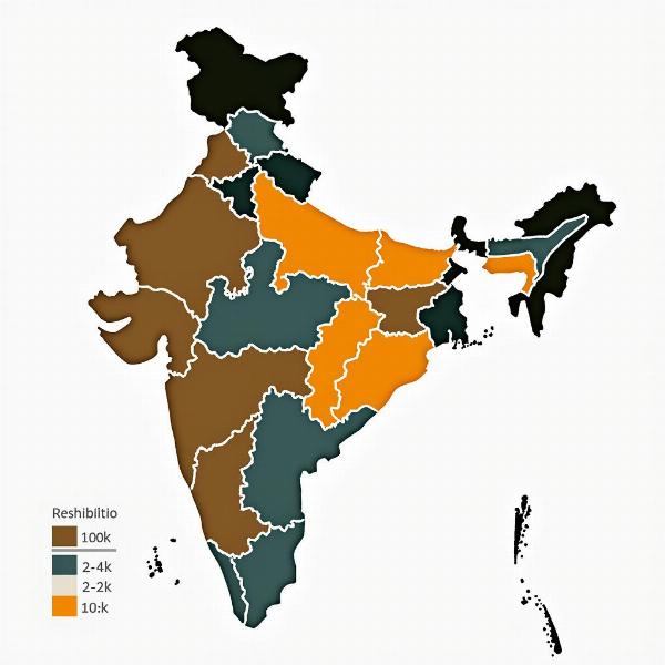 A map of India with highlighted dry states