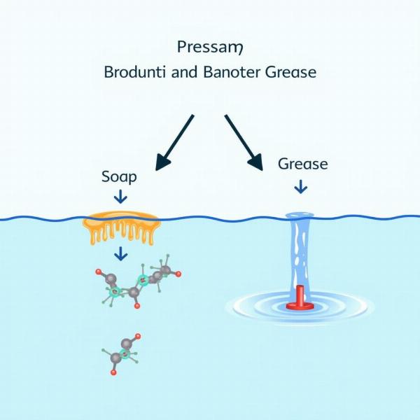 Soap Molecule Action on Grease