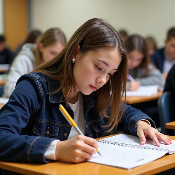 Student Taking Exam