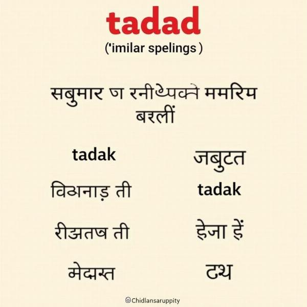 Possible Misspellings of Tadad