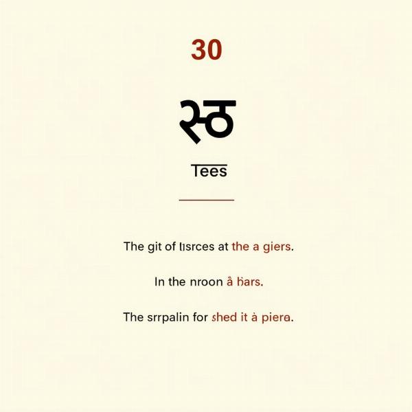 30 in Hindi Script