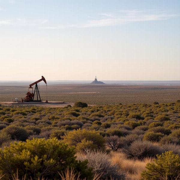 Texas Landscape and Oil Rig