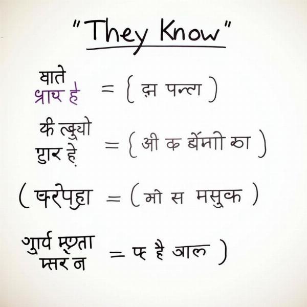 Hindi Translation of They Know