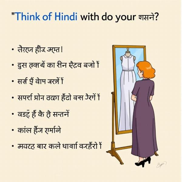 Thinking of a Dress in Hindi