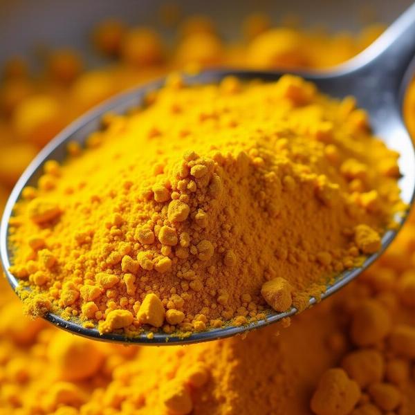 Turmeric Powder in a Spoon