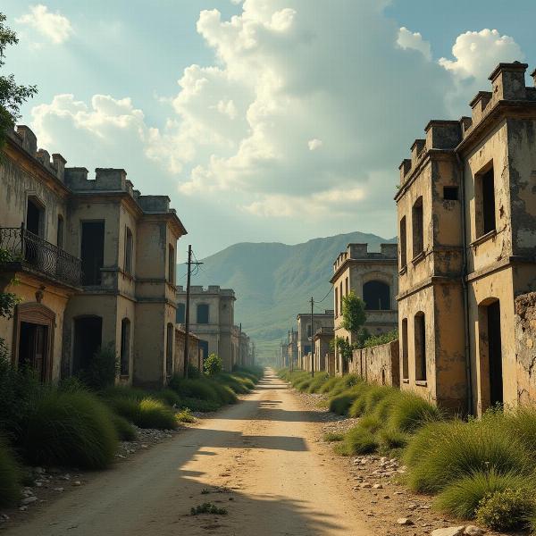 Deserted Village depicting the meaning of Ujar