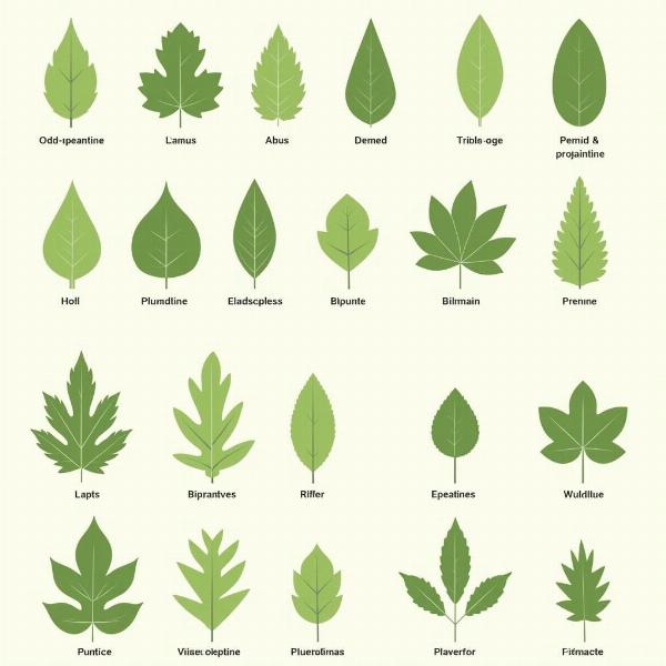 Various Pinnate Leaf Types