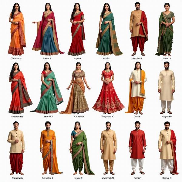 Various Traditional Indian Outfits