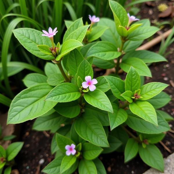 Vinca Plant in a Garden