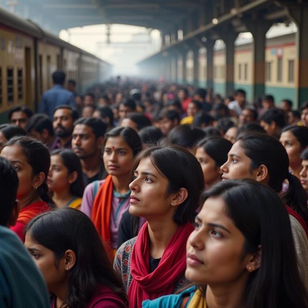 Waiting at a Train Station in India