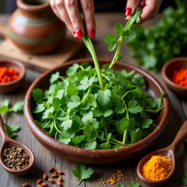 Watercress (Halim) in a Traditional Indian Setting