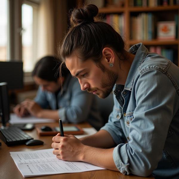 Image showcasing a determined individual working hard.