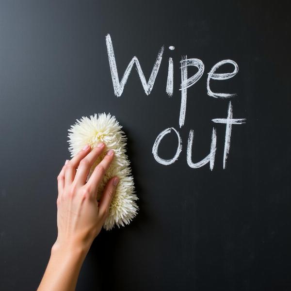 Wiping a blackboard clean