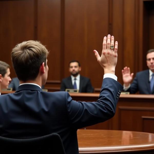 Witness Taking Oath in Court