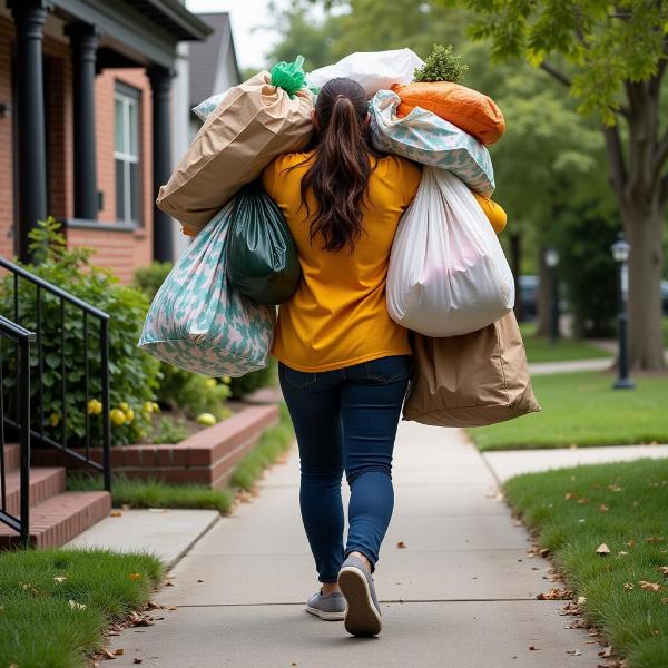 Woman Carrying Groceries